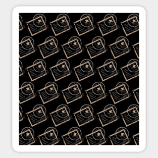 Vintage Coffee house stamp design black pattern Sticker